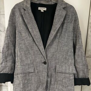 Rachel Comey Gray Herringbone Oversized Linen Cotton Blazer Jacket